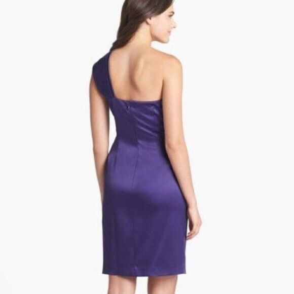 ELIZA J One-Shoulder Embellished Cocktail Sheath Dress Formal Party Wedding Sz 4 - Picture 4 of 11